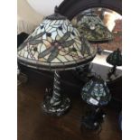 Pair of Tiffany style lamps