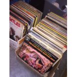 2 boxes of LPs to include Beatles, Rod Stewart, etc.