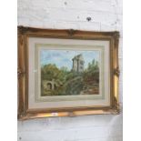 Tom Watkins, Rivington, view of the pigeon tower, watercolour, signed, 42 x 32cm, framed and glazed.