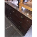A marble top Edwardian chest of drawers/wash stand