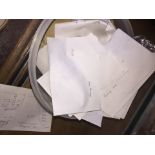 Tub of coins in envelopes, as listed, including 13 two shillings, various one shillings, pennies,