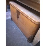 An oak bedding chest