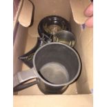 Box of pewter items