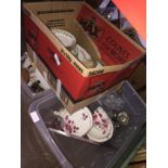 3 boxes of misc glassware, ornaments, china, etc.