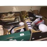 Two boxes of misc items and bric a brac
