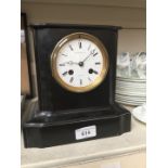 Black slate mantel clock with enamel dial Elkingtons Dublin