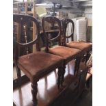 Three 19th century balloon back chairs