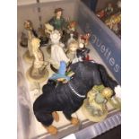 Plastic crate of animal and other figures