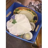 Blue box of crockery