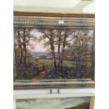 A modern wooded landscape oil on canvas signed 'Poynton', 60 x 39cm, framed.