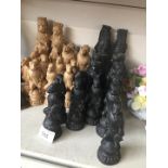 Two composition chess set pieces