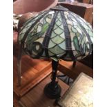 A modern Tiffany style table lamp - damaged