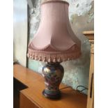 A pottery table lamp