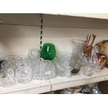 Selection of glassware and two wooden items