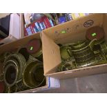 Two boxes of Hornsea green pottery