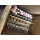 A box of classical LPs