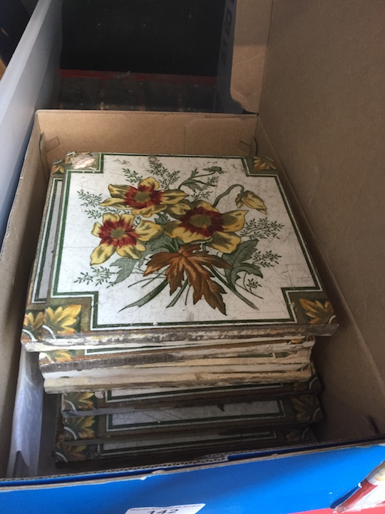 A small box of Victorian tiles