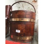 A Brass bound wooden bucket ( made by Lister of Dursley)