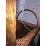 A wicker picnic hamper