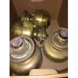 Box of 4 brass oil lamp reservoirs