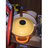 Three pieces Le Creuset cookware