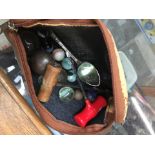 Purse of marbles etc.