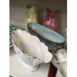 4 Maling lustre ware vases