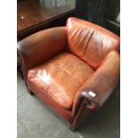 A leather club chair.