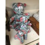 A collection of 4 Park Rose pottery teddy bears