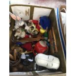 A mixed box including soft toys