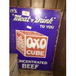 A metal and enamel Oxo sign