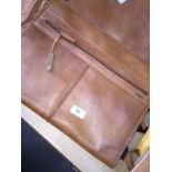 A Hidedesign travel organiser / carry bag in natural tan / brown leather.