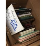 A box of books relating to Lancashire, The Lake District including early Wainwright