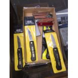A box of pen knives - Victorinox, Facom + CK.