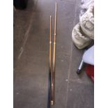 Two snooker cues