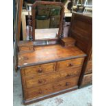 A Victorian Gothic revival pitched pine and ebonised dressing table by Bell & Coupland Preston.