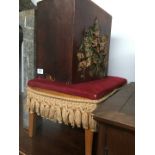 A light wood stool and a small box.