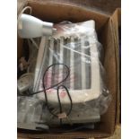 A box of miscellaneous electrical items
