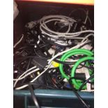 Box of assorted cables