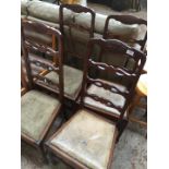 Four high back Edwardian dining chairs.
