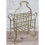 An Edwardian brass magazine rack, height 63cm.