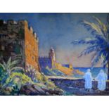 Leo Eland (1884-1952), North African scene, watercolour, 17cm x 14cm, signed 'L Eland' lower left,