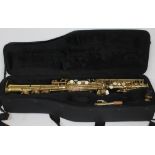 A Trevor James S1 soprano saxophone, serial number R1507, with hard case.