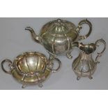A Victorian three piece hallmarked silver tea set, Edward Edward Junior John and William Barnard,