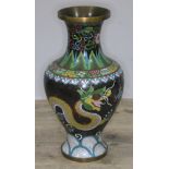 A Chinese cloisonne vase decorated with dragons, height 32.5cm. Condition - good, appears free