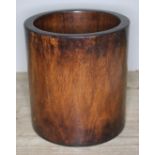 A Chinese brush pot, possibly huanghuali wood, height 17cm. Condition - no cracks nor any repairs,