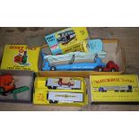 A mixed lot of die-cast model vehicles comprising Dinky Toys 401 Fork Lift Truck, Corgi Car