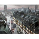 Steven Scholes (b1952), "Deansgate Manchester 1956", oil on canvas, 46cm x 61cm, signed lower right,