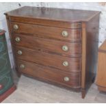 A Georgian inlaid mahogany chest of drawers, width 119cm, depth 52cm & height 104cm.