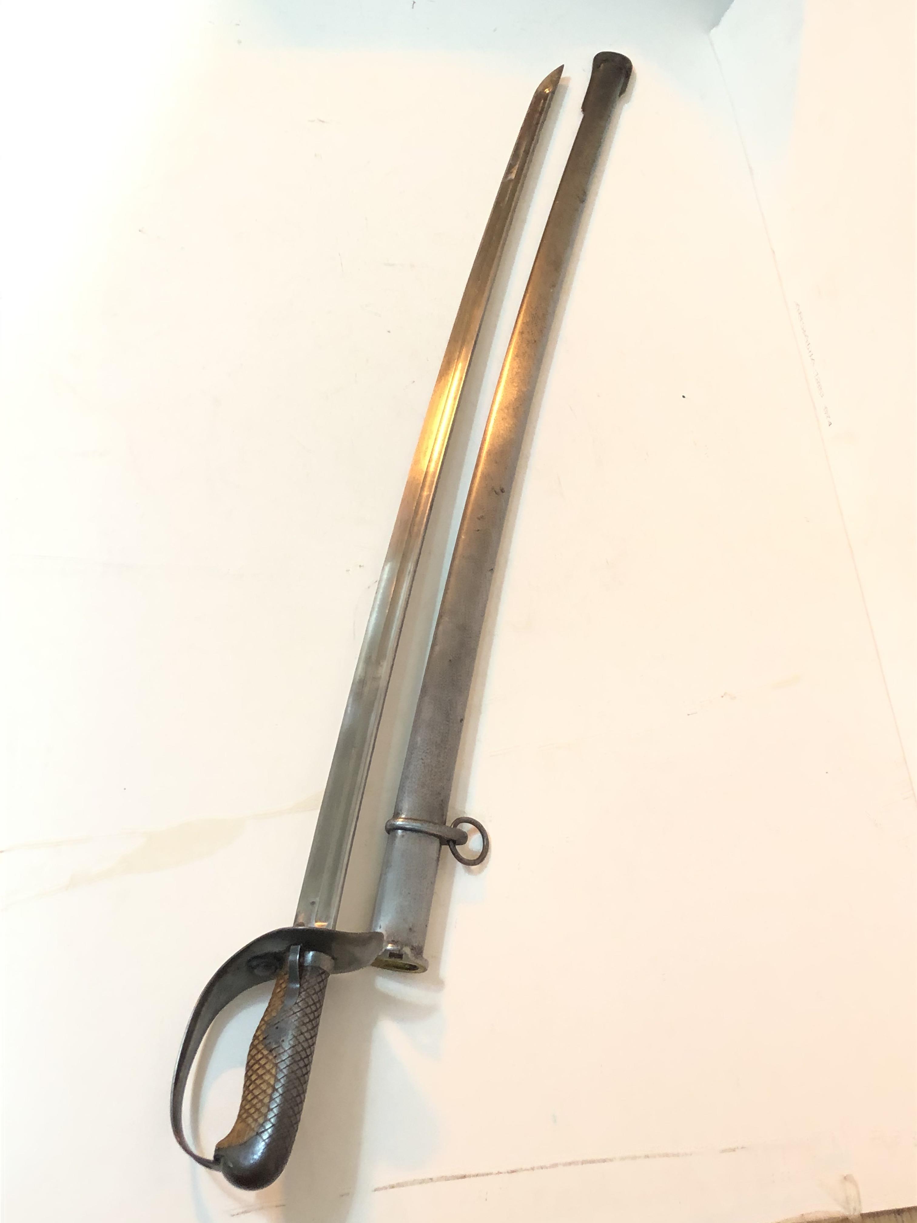 A 20th century eastern cavalry sword and scabbard, length 100cm. - Image 13 of 13